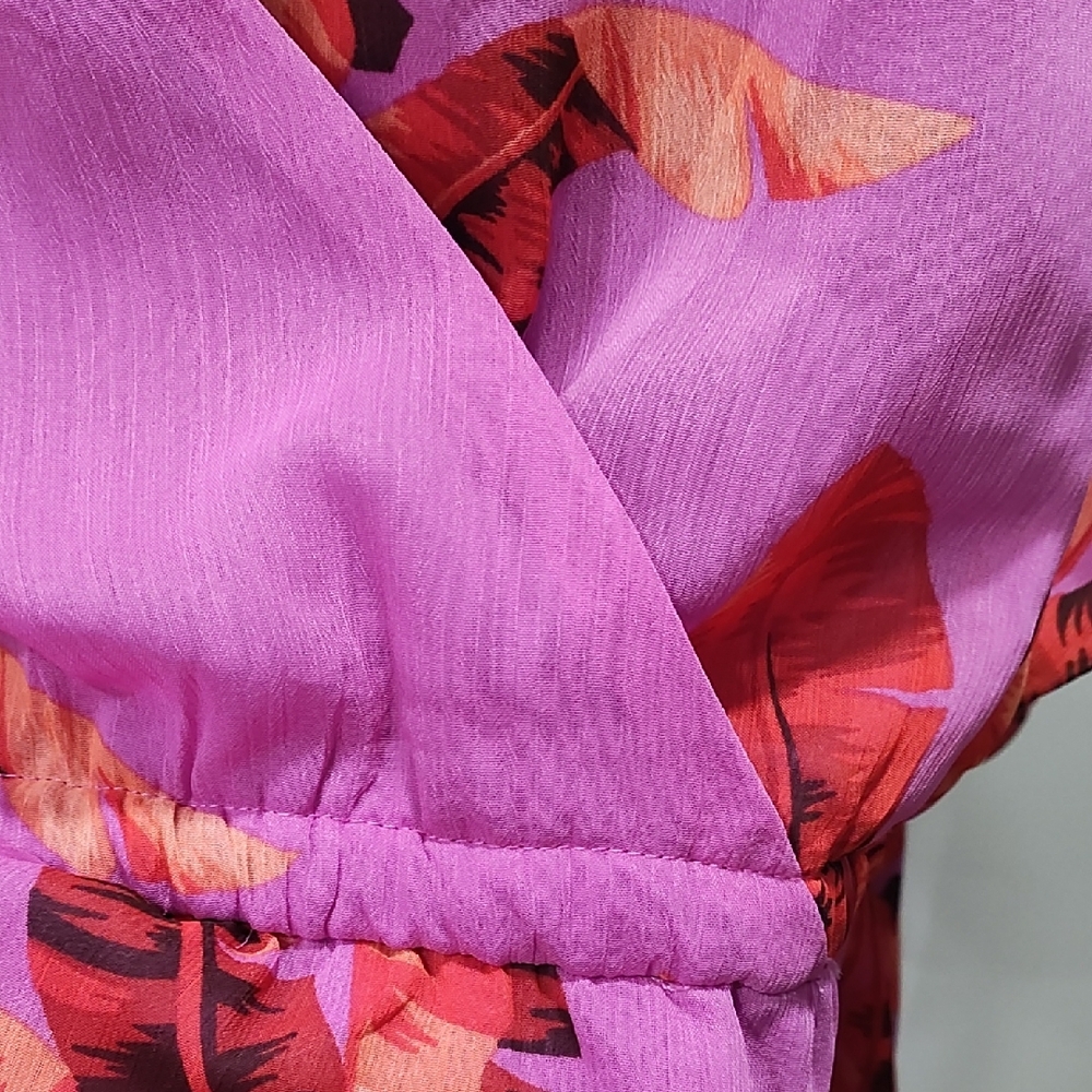 Sofia by Sofia Vergara Purple and Red Leaf Print Blouse - Picture 4 of 9